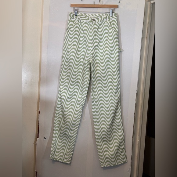 PacSun Green & White Boyfriend Carpenter Pants - Picture 4 of 11